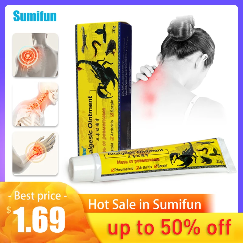 

Sumifun 20g Скорпион обезболивающая мазь для тела боли в суставах крем растяжение мышц мазь боли в китайском стиле из трав, медицинская штукатур...