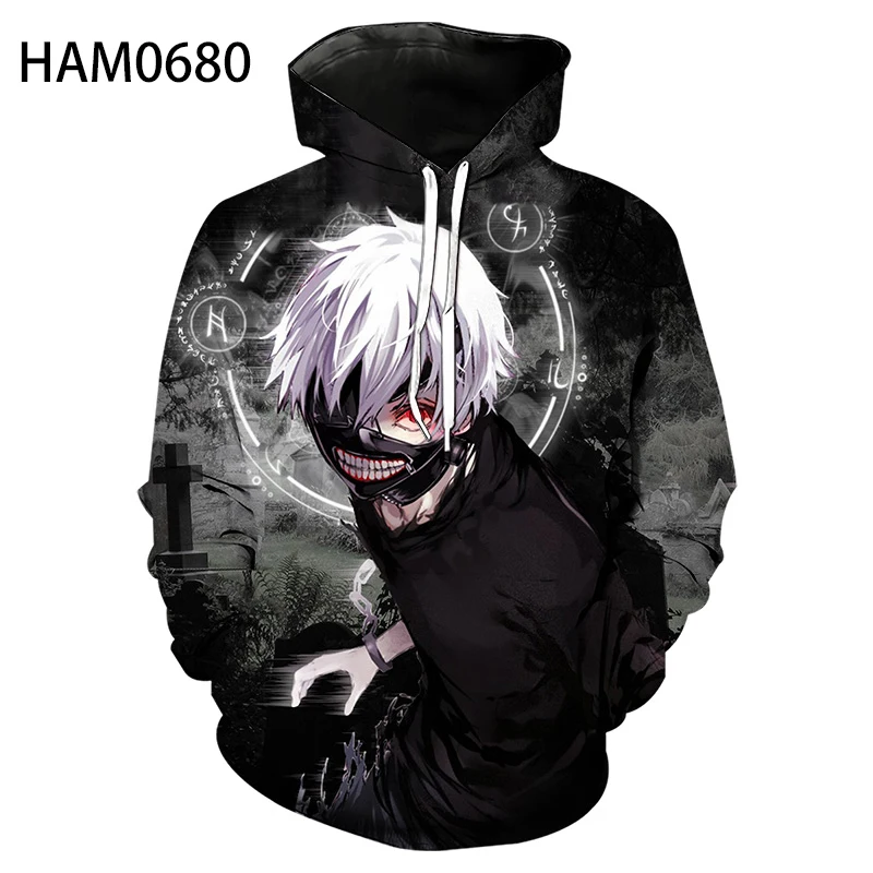 

Tokyo Ghoul 3D Print Hoodie Sweatshirts Men/women Anime Kaneki Ken Hoodies mens streetwear long sleeves Hooded Sweatshirts