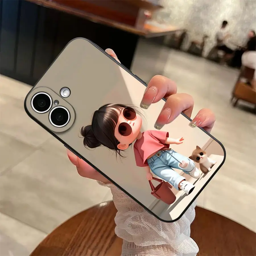 Фото Чехол для телефона Funda Phone Cover для Apple iPhone 17 Pro Max 12 14 13 XR XS MAX 16 15 Pro 7 8 11 17e Air Cartoon Girl №2