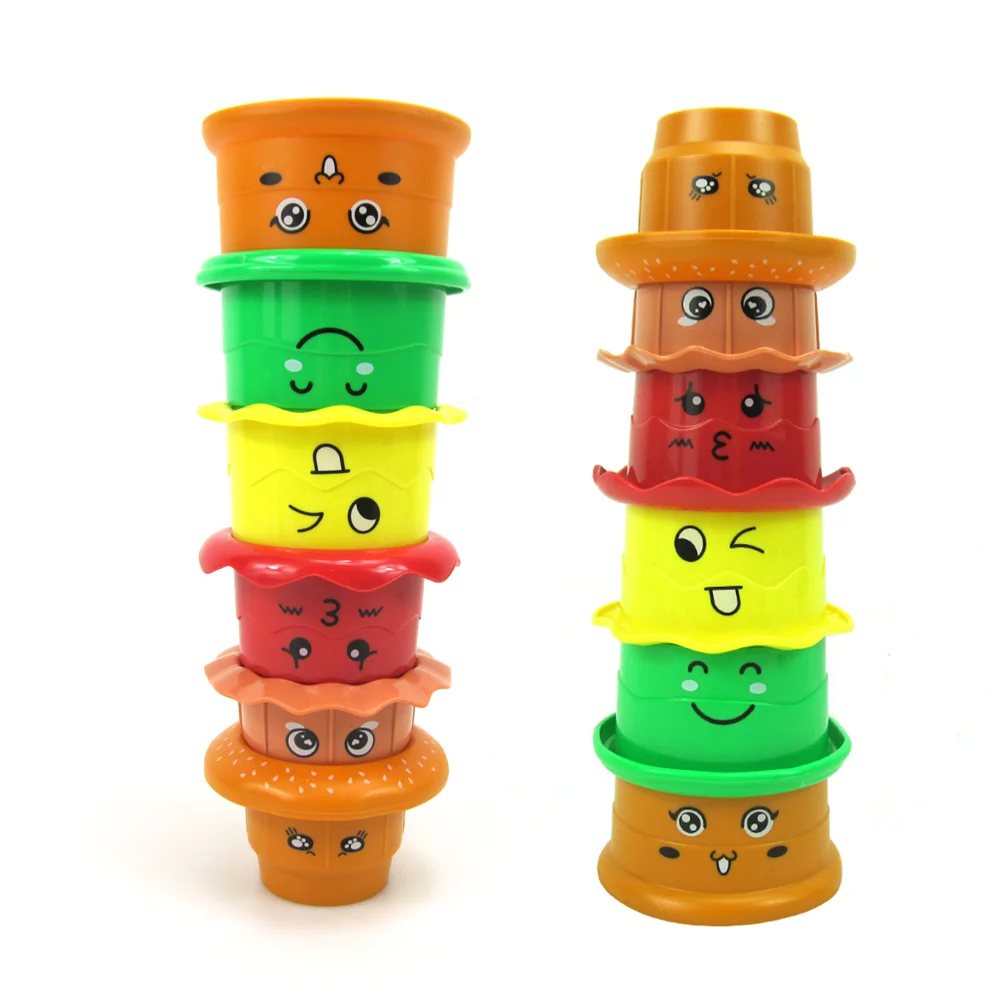 

6 Pcs Kidcraft Playset Stacker Toys Educational Discovery Cups Kids Stacking Parent-child Neck fan