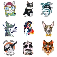 fashion clothes printing fox panda patches iron on colorful dog aniaml stickers for clothing heat transfers diy patch for kids