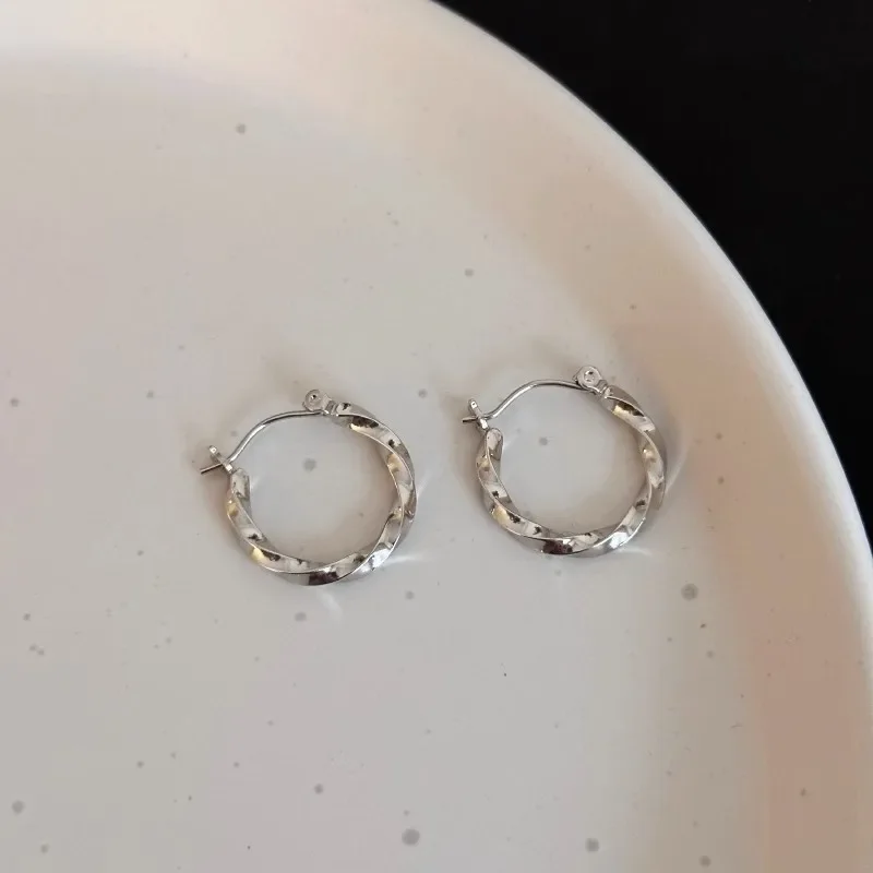Новинка серебристые металлические круглые серьги-кольца для женщин