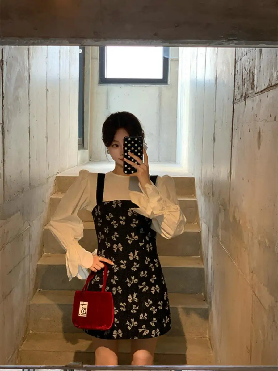 Newopen 2023 осенний новый французский хлопковый пуловер с круглым вырезом и