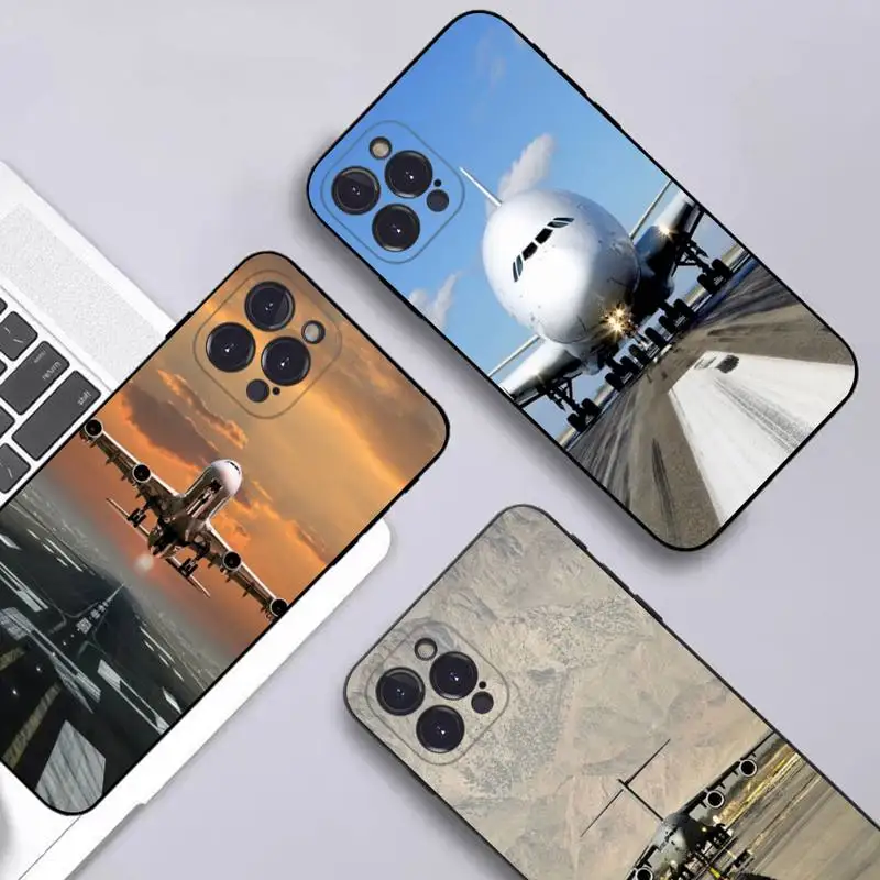 

Aircraft Airplane Phone Case Silicone Soft for iphone 14 13 12 11 Pro Mini XS MAX 8 7 6 Plus X XS XR Cover