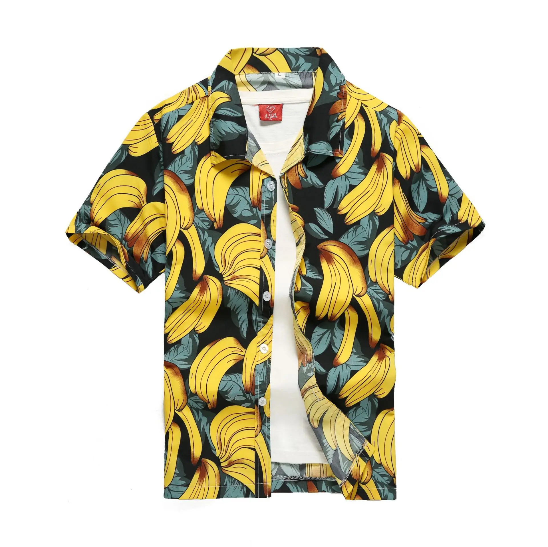

2022 Hawaiian Surf Shirt Short Sleeve Beach Men Summer Fashion Palm Tree Print Banana Tropical Camisa Masculina Holiday Party