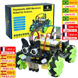 Keyestudio 4WD Mecanum Robot Car for Arduino Robot Car Kit Smart DIY Project for Adults STEM Programming Set with 12 Projects