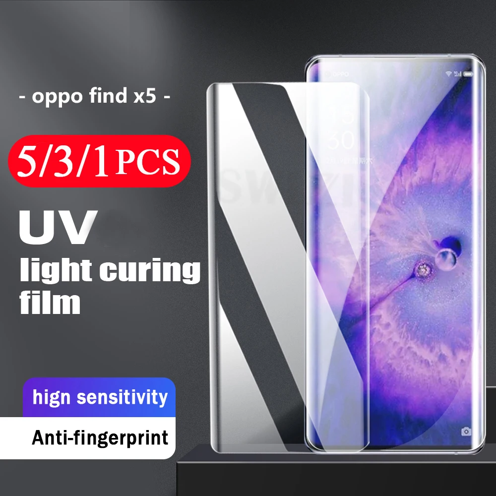 

5/3/1Pcs protective film Not Glass For OPPO reno 9 6 5 4 3 pro plus Find X5 X3 A1 X2 UV light curing film phone screen protector