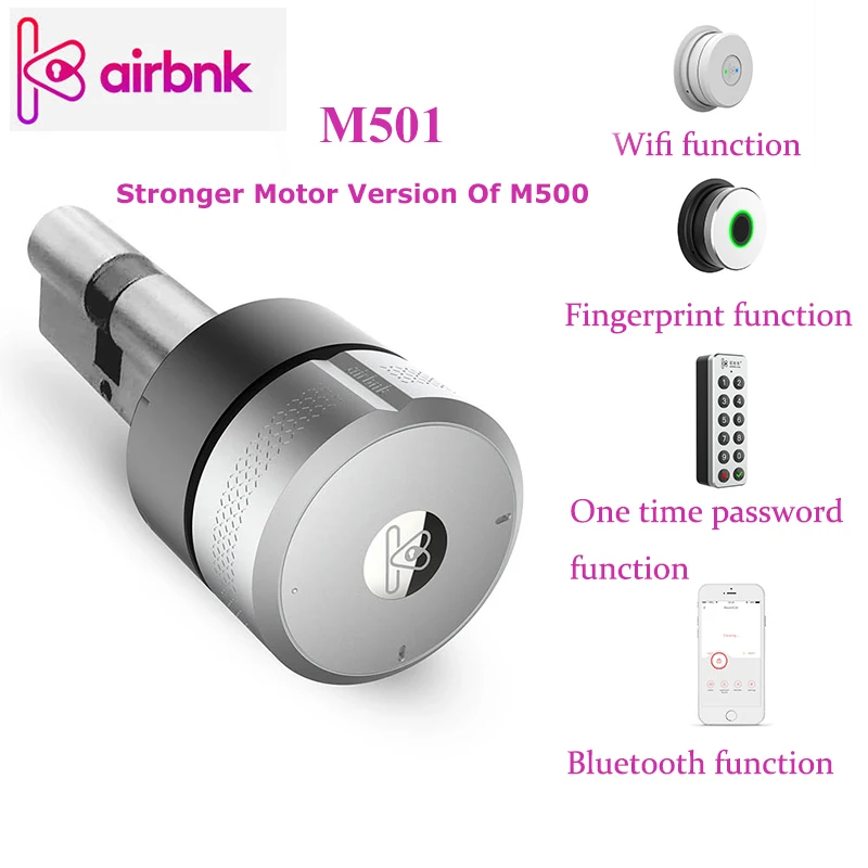 

Умный Замок AIRBNK M501 Tuya Zigbee, цилиндрический замок со сканером отпечатков пальцев, Bluetooth, Wi-Fi, улучшенная версия M500