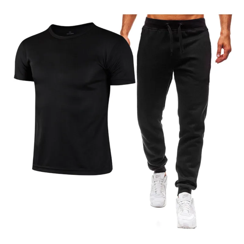 2023 summer new men's short-sleeved suit men's high-quality cotton short-sleeved + thin casual pants 2-piece suit men's casual s