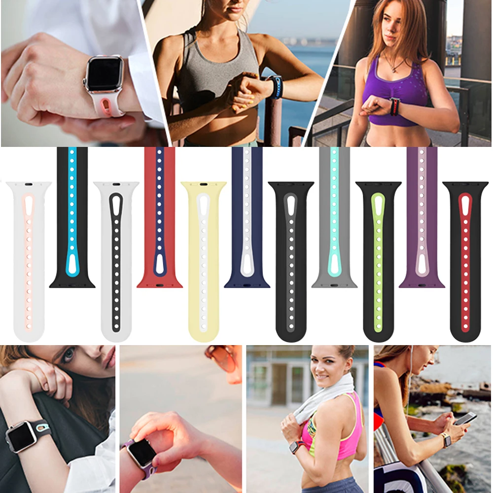 Strap for Apple Watch Band 45mm 49mm 41mm 38mm 42mm 44mm 40mm Sport Bracelet for iWatch Series Ultra 8 7 6 5 4 3 2 SE Watchband