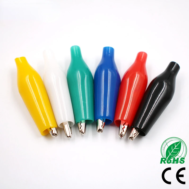 

Insulation Metal Alligator Crocodile Clip Test 28MM Lead Colorful Red Black Blue Green White Yellow Car Connector