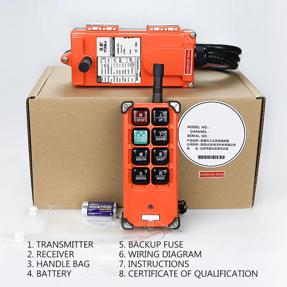 

220V 380V 12V 24V Industrial crane radio remote controller Wireless switches Hoist Crane Control Lift Crane for crane F21-E1B