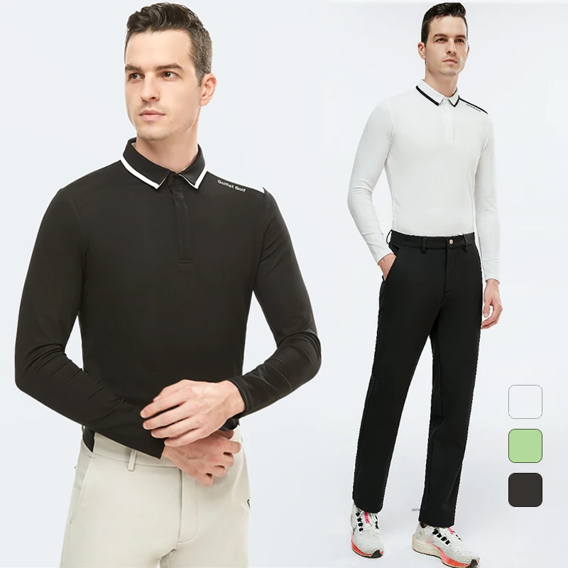 

Мужская одежда для гольфа Golfist, Повседневная рубашка-поло с длинным рукавом для гольфа, спортивные топы на весну и осень, эластичная быстросохнущая футболка для мужчин