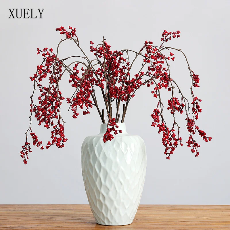 117 см красная ягода пена фрукты висит ротанг Рождество Новый год домашний стол