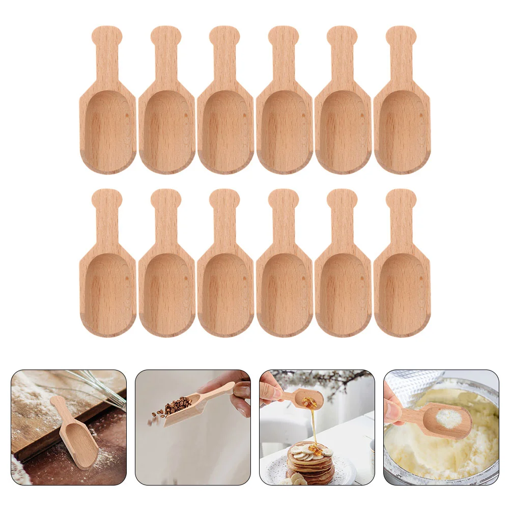 

Salt Spoons Spoonwood Wooden Bath Tea Scoops Seasoning Scoop Short Handle
