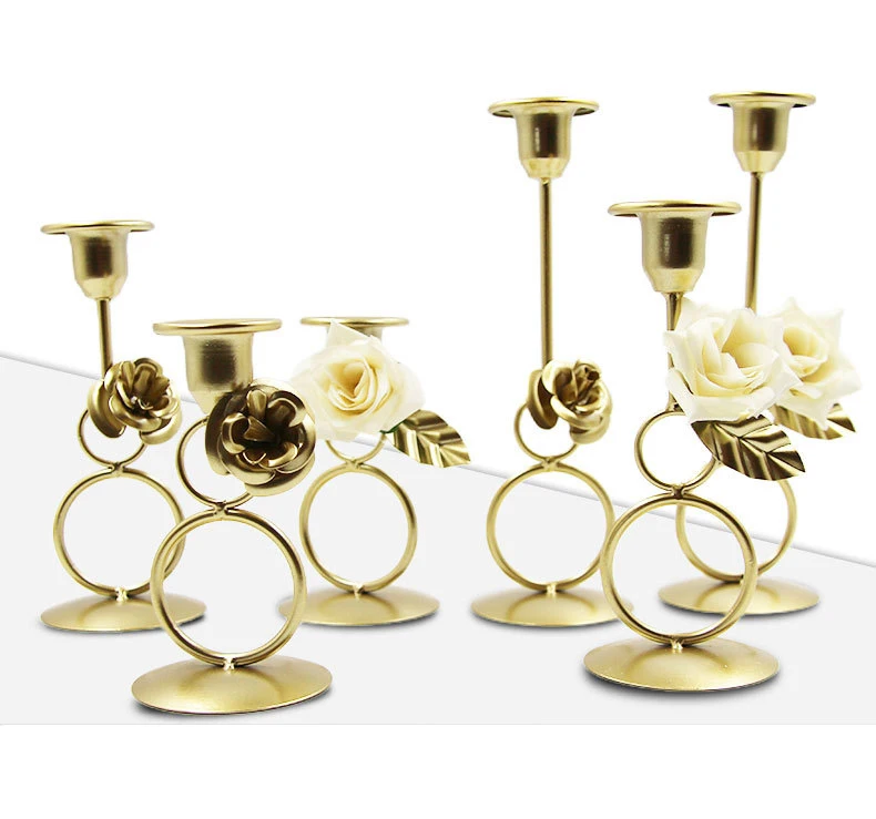 

GIEMZA Железный подсвечник, 1 шт., искусственный цветок, романтический движущийся подарок, подсвечник для стола, домашний декор