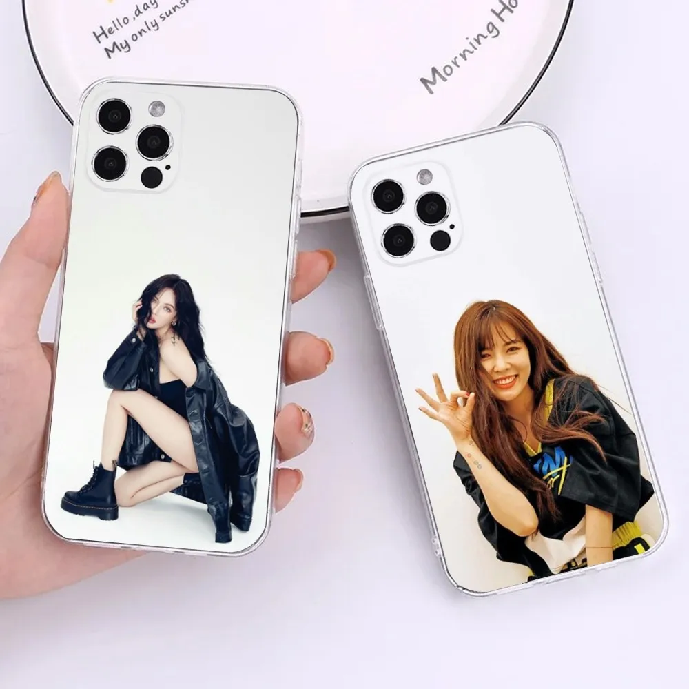 Чехол для телефона Singer Kim H-HyunA iPhone 15 14 13 12 11 Plus Pro Max XR XS X 7 8 SE прозрачный силиконовый