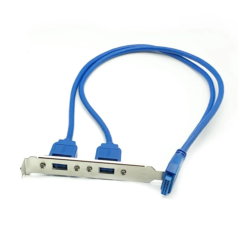 

1pc Full Size Bracket Motherboard 20pin To Usb 3.0 Female Back Panel Header Connector Cable Adapter With Pci Slot Plate