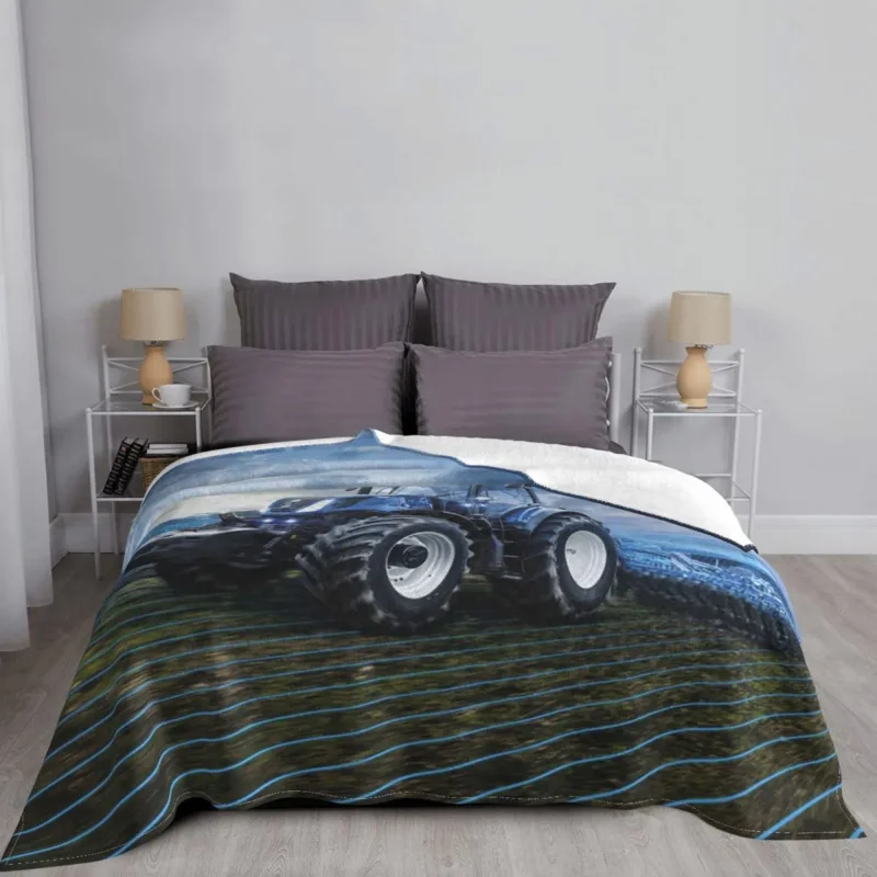 

Cool Car Tractor Pattern Blanket Coral Fleece Plush Spring Autumn Portable Soft Throw Blankets for Sofa Couch Bedspreads