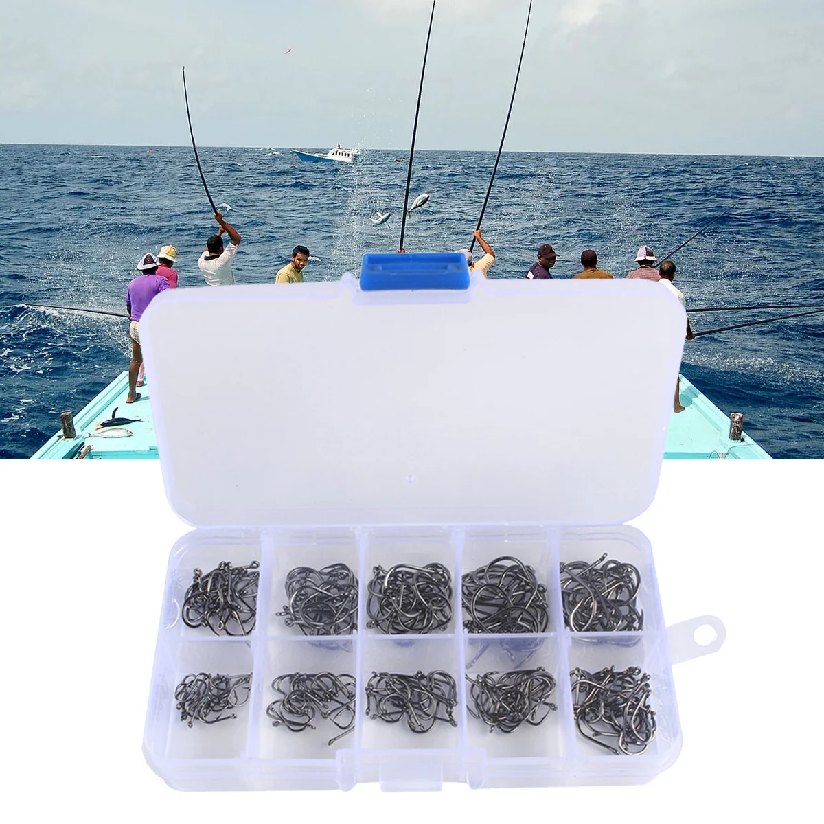 

100 PCS Freshwater Circle Hooks Fly Fishing Tool Suit Circle Fishhooks Outdoor Set Ordinary Bass Hooks