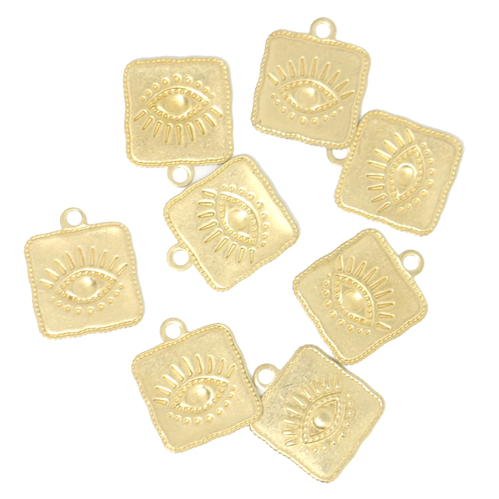 20 штук Ретро ремень подвесные Квадратные Глаза латунный квадратный кусок