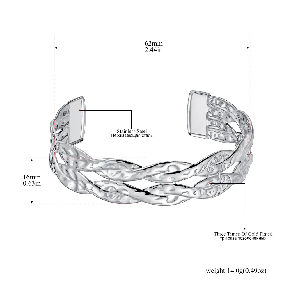 ZooMango полый заплетенный браслет из нержавеющей стали персонализированный