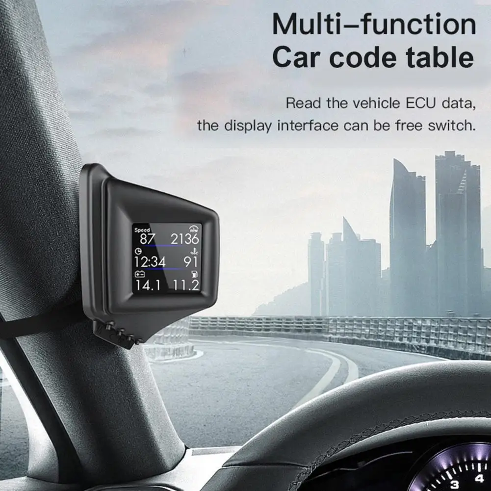 

A401 HUD Head-Up Display OBD+GPS Dual System Smart Gauge Driving Stopwatch Speedometer Odometer Digital Meter Alarm System