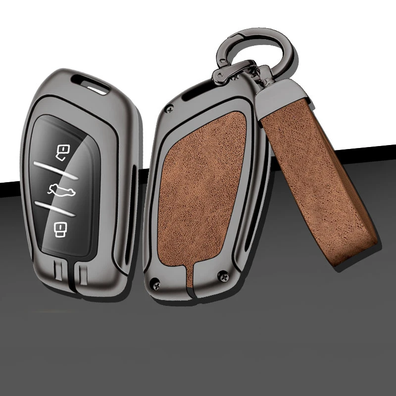 Кожаный Автомобильный металлический чехол для MG 4 2023 Mg4 Ev HS GT ZS EV ZX MG5 MG6 Roewe RX3 RX5 RX8 ERX5