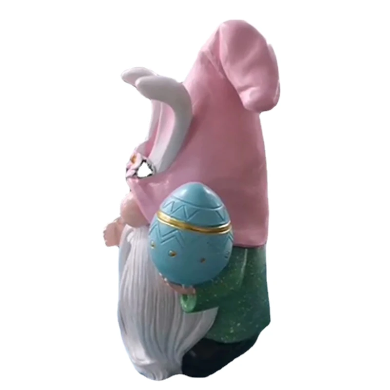 

Easter Bunny Ears Gnome Ornaments Garden Rabbit Statue Office Study Creative Resin Ornaments Desktop Decorations