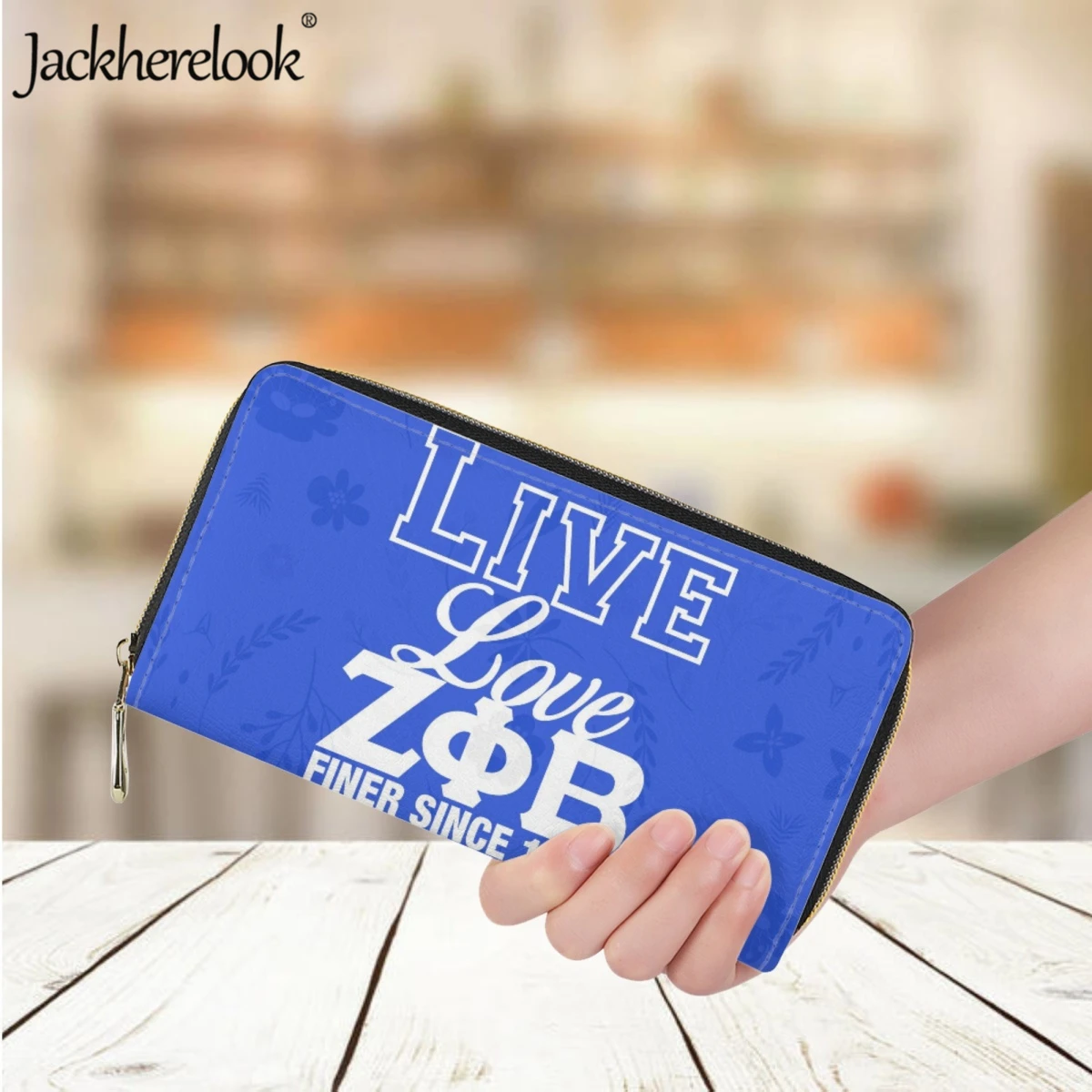 

Jackherelook, новинка, Phi Beta Sigma Sorority, Дамский Длинный кошелек из искусственной кожи, классический деловой женский кошелек для банковских карт, кошелек