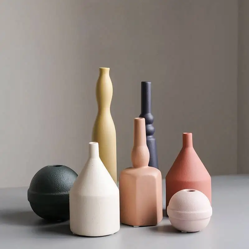 

Скандинавская креативная ваза Morandi, керамическое украшение для дома, гостиной, настольное украшение, композиция из засушенных цветов и растений