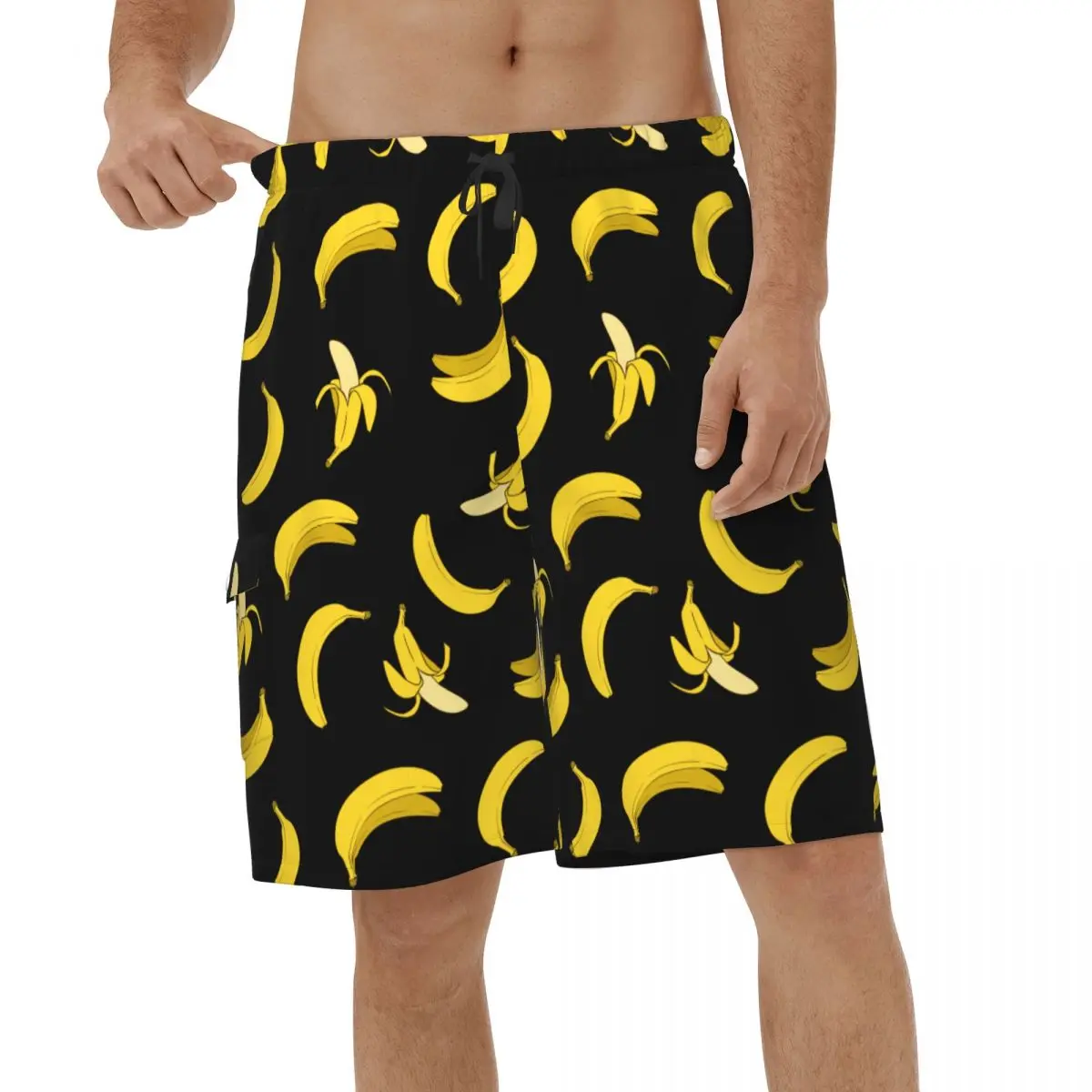 

Banana 3D Printed Beach Shorts Men Fashion Fruits Swimwear Breathable Sports Vacation Male Board Shorts