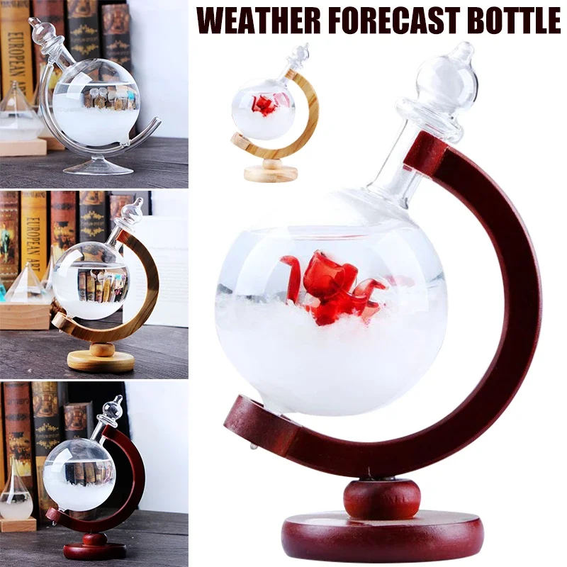 

Creative Glass Craft Ornament Globe Rotating Weather Forecast Bottle Storm Bottle Valentine's Day Home Living Room Accessories