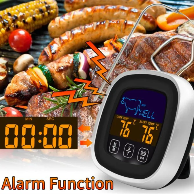 

Кухонный Термометр для приготовления пищи, термометры для барбекю и гриля, уличные Термометры для кемпинга со светодиодным умным дисплеем, ...