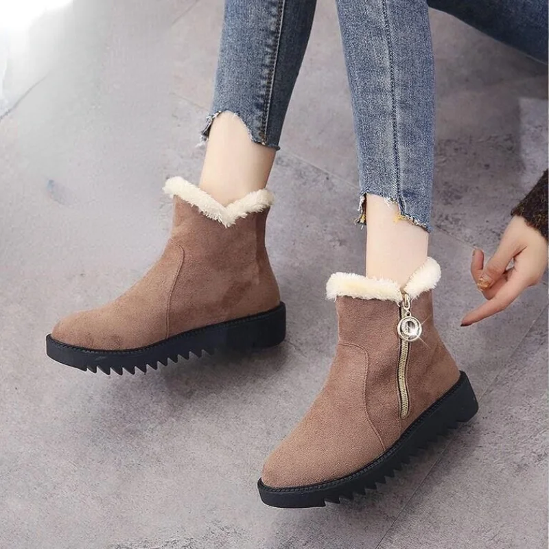

Зимние ботинки, женская зимняя обувь, новинка 2023, женская теплая шерстяная хлопковая обувь, модные женские повседневные ботинки, женская об...