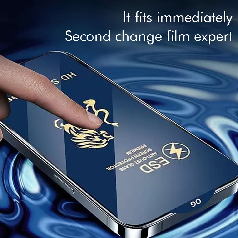 10pcs ESD Tempered Glass Full Cover Screen Protector Anti Static Film Explosion For iPhone 14 13 12 11 pro max 6 7 8 plus x xs