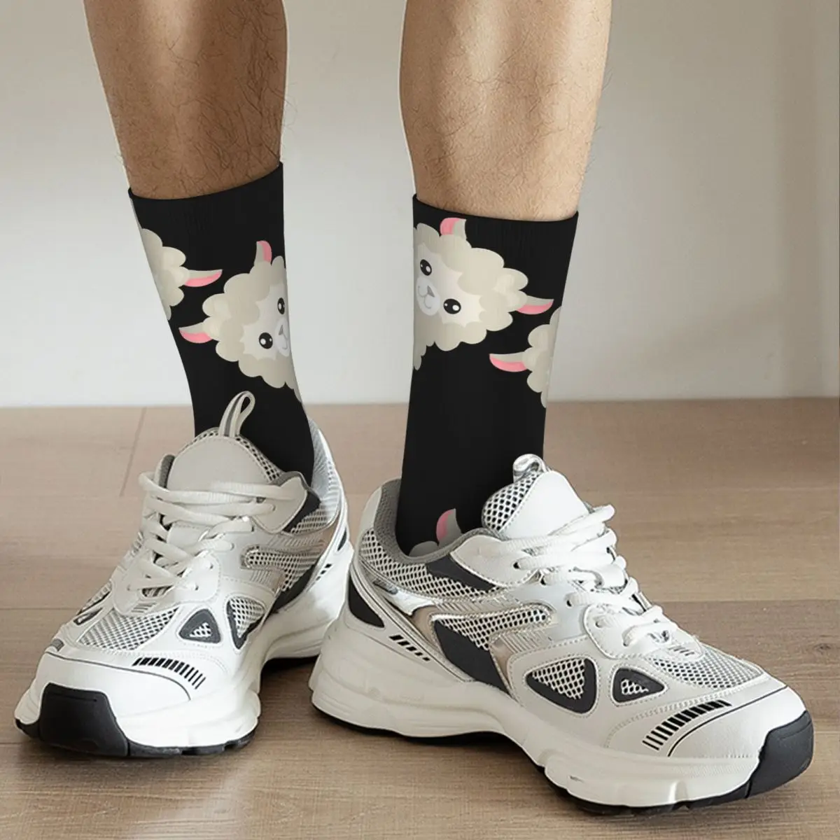 Носки мужские с принтом альпака милые сумасшедшие носки в стиле хип-хоп уличный
