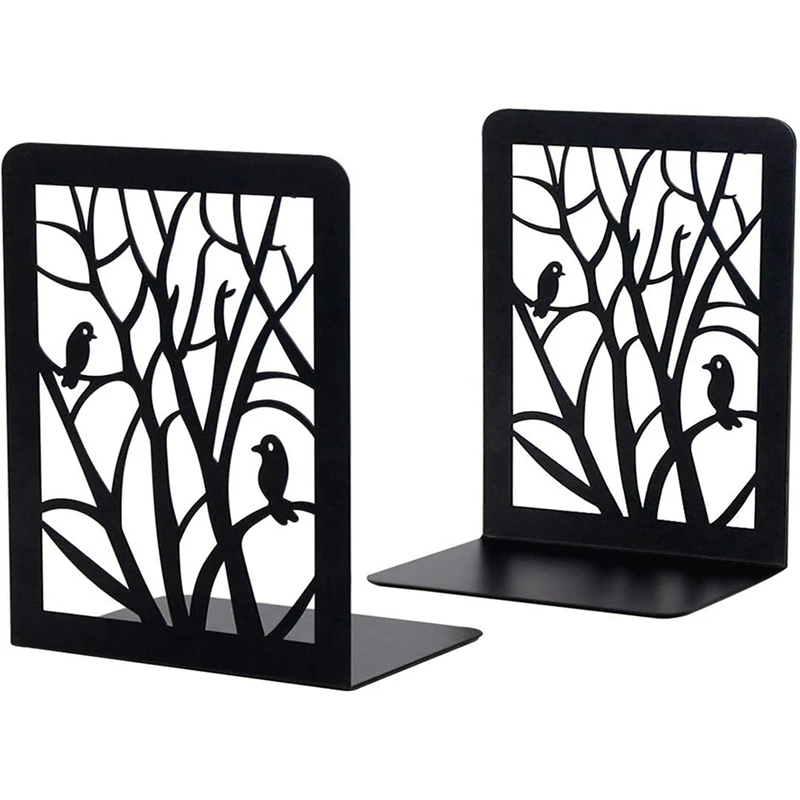 

Book Ends, Book Ends For Shelves, Decorative Bookends For Books, Bookends For School, Home Or Office (Black, 2 Pair)