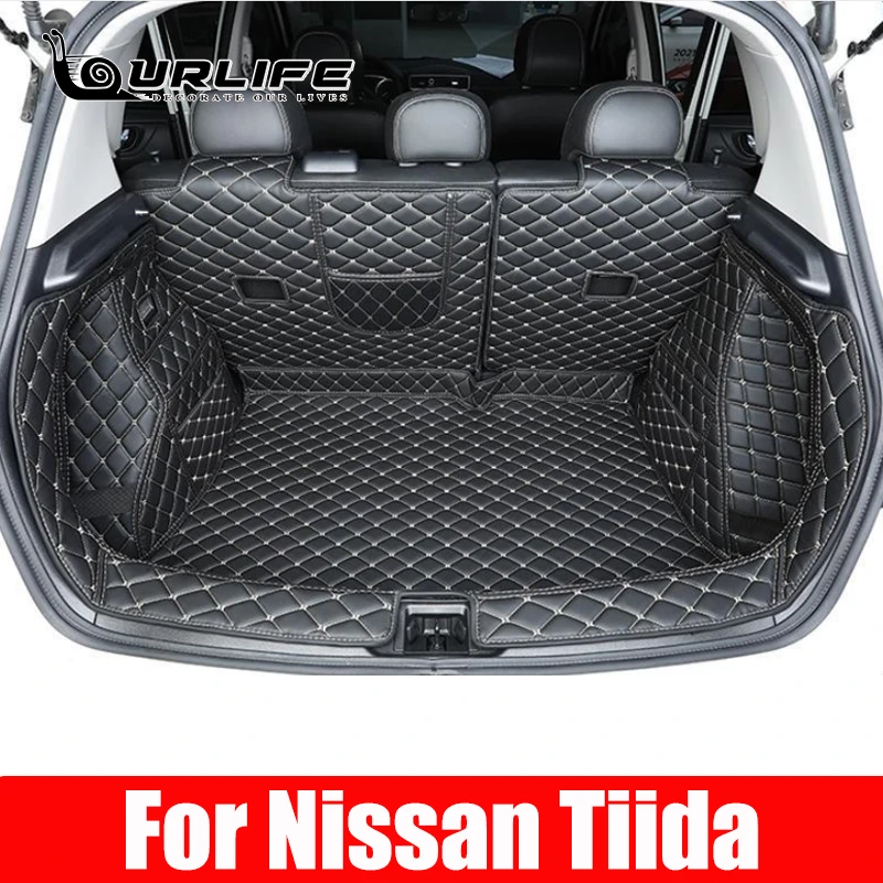 

For Nissan Tiida 2017 2018 2019 2020 2021 2022 Carpet Boot Liner Tray Car Rear Trunk Cargo Mat Floor Sheet Carpet Accessories