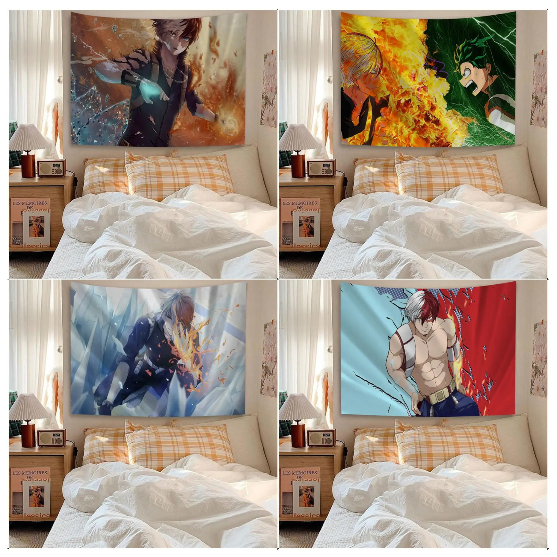 

My Boku No Hero Academia Todoroki Shouto Colorful Tapestry Wall Hanging Buddha Wall Decoration Bohemian Hippie Japanese Tapestry