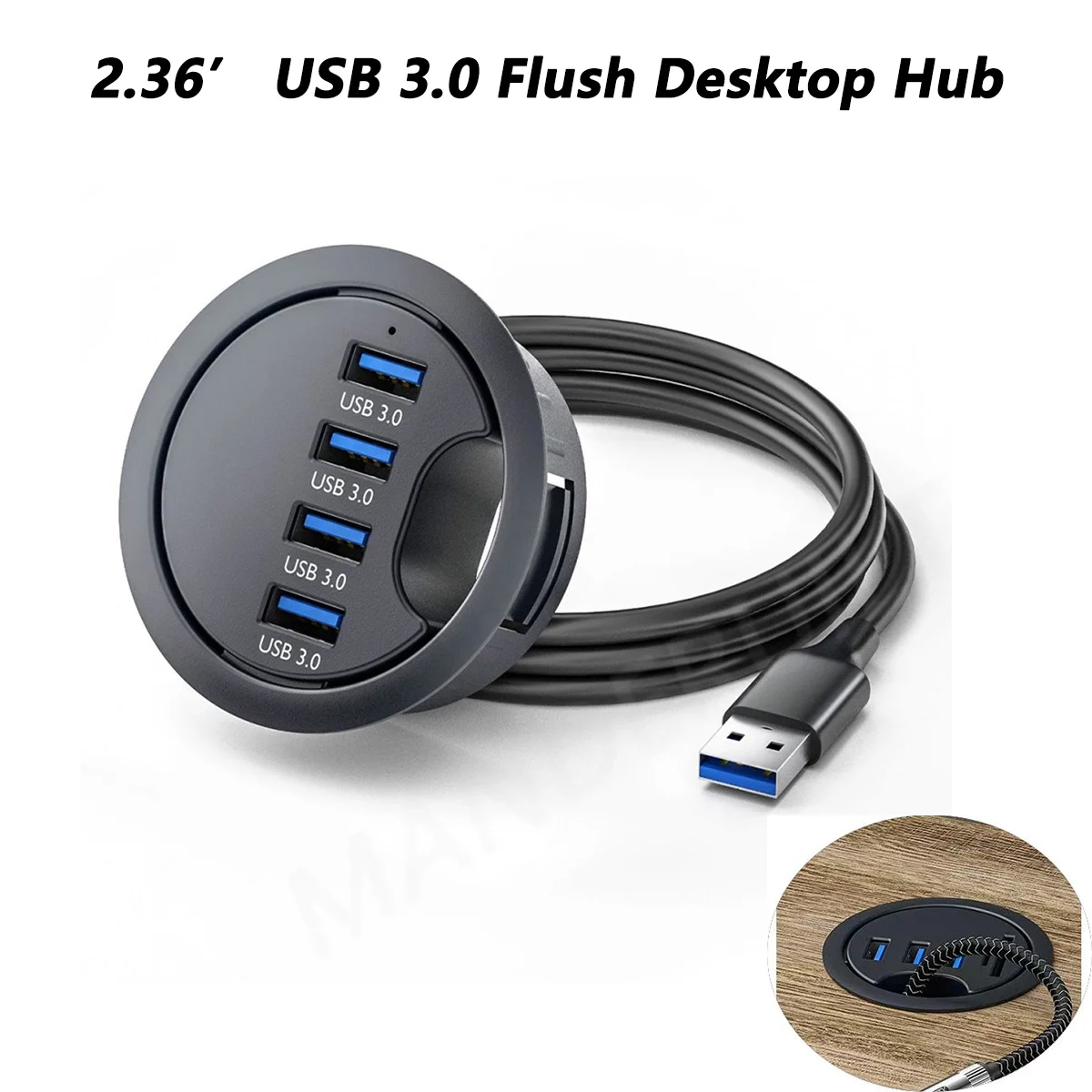 USB 3 0 настольный концентратор с утапливаемым креплением