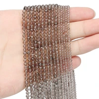 natural smoky quartz faceted round beads crystal beads for jewelry making diy bracelet necklace 234mm waist beads wholesale