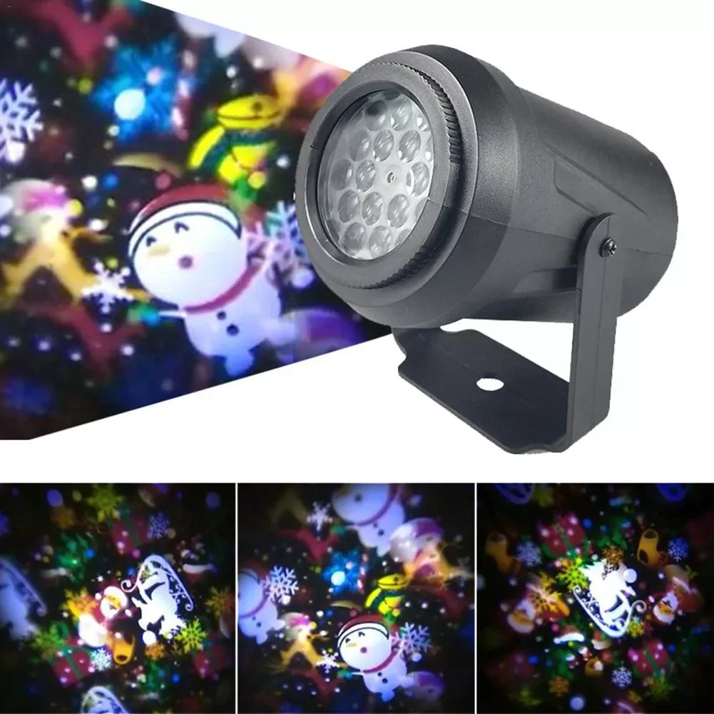 

NEW Pattern LED Snowflake Projector Lights Christmas Projection Waterproof Outdoor Lamp Snow Spotlight Party New Year Stage Deco