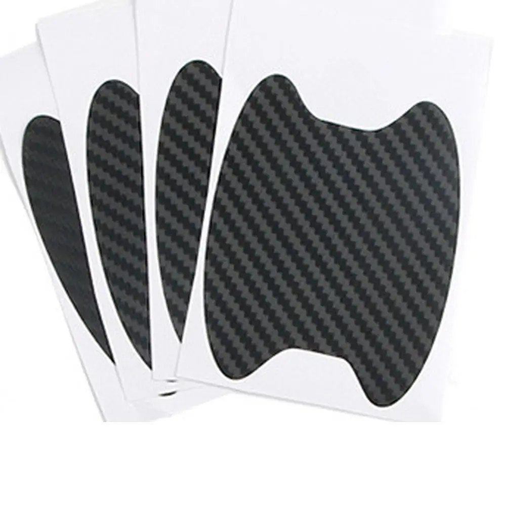 

4 шт. автомобильные аксессуары, защита от царапин, наклейки на дверные ручки автомобиля, водонепроницаемая защитная пленка из углеродного волокна, наклейка на дверь автомобиля