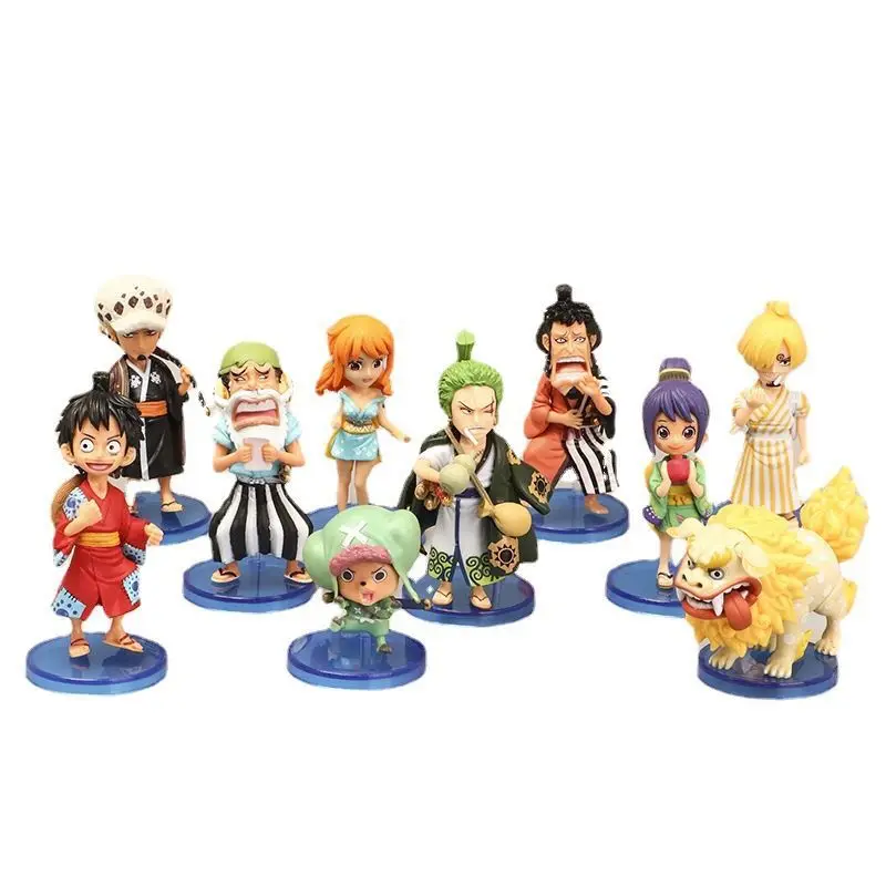 

Hot 10Pcs/set One Piece Anime Figure Luffy Sanji Nami Zoro Chopper Frank Robin PVC Action Figure Model Children Dolls Gift Toys