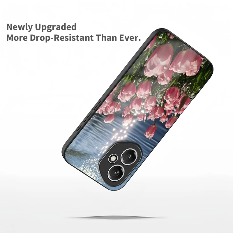 Фото Чехол для телефона с цветочным узором тюльпана для Huawei Honor 400 Lite 90 70 50 Lite 30 20 20S 300 Pro 200 Smart Tempered Glass Cover №4