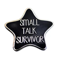 small talk survivor star enamel metal badges lapel pin brooches jackets jeans fashion jewelry accessories