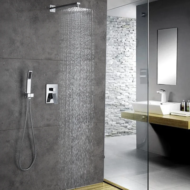 

Bath Shower Silver Metal Chrome Silver Chrome [US Stock]