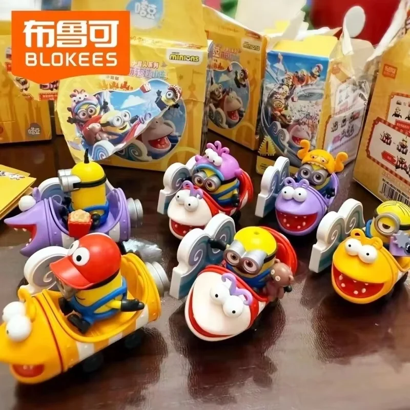 Фото Оригинальные фигурки Blokees Minions в слепой коробке, милые миньоны-аттракционы, настольное украшение DIY, серия Doudou Nest, таинственная коробка-сюрприз, игрушки, подарок №4