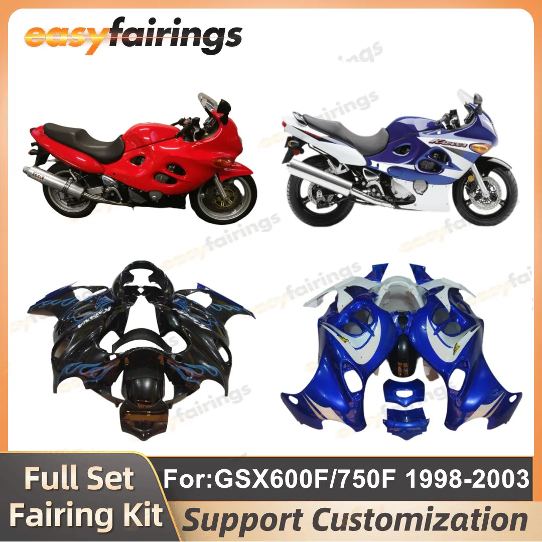 Фото НОВЫЙ полный комплект мотоцикла из АБС-пластика, подходит для SUZUKI GSX 600F 750F 1998 1999 2000 2001 2002 2003 комплекты обтекателей для кузова hayabusa zxmt №1